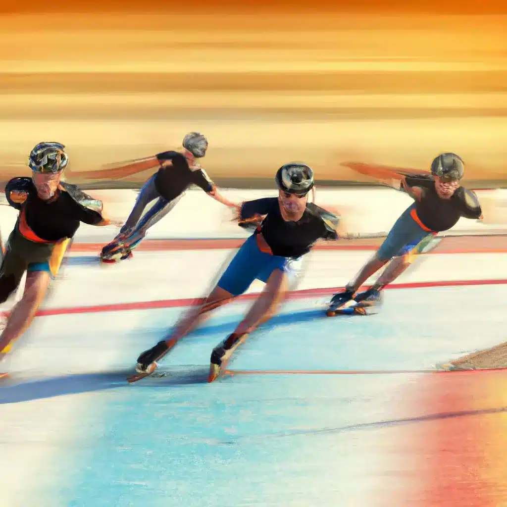 men speed rollerblading on a track