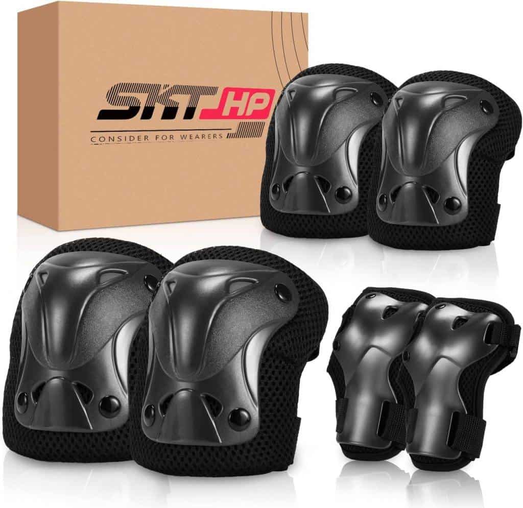 SKT HP Protective Gear for Adults, Knee Pads Elbow Pads Wrist Guards for Inline Skating