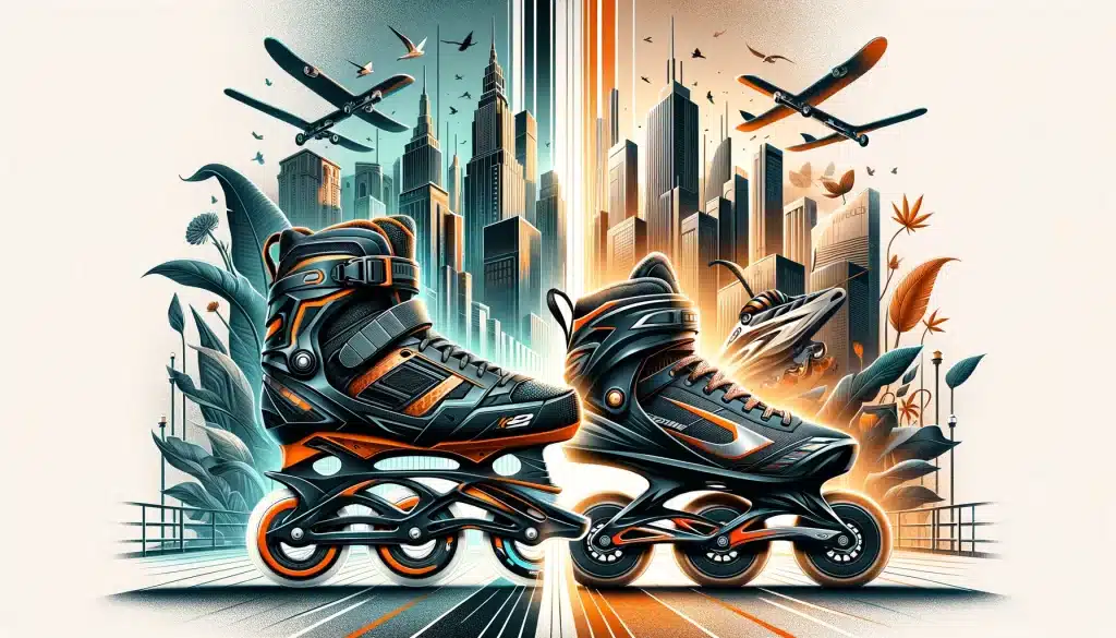 K2 Trio LT 100 Black Orange Mens Urban Inline Skates VS Rollerblade RB 110 Unisex Adult Fitness Inline Skate